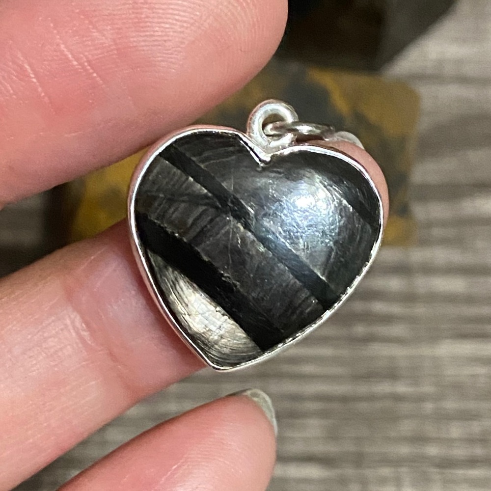 Silver Larvikite Pendant